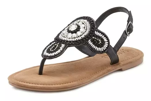 Сандалии с т-образным ремешком LASCANA T-Bar Sandals, черный