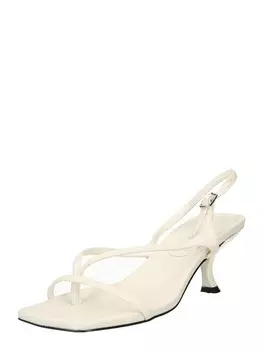 Сандалии с Т-образным ремешком Warehouse, натуральный белый