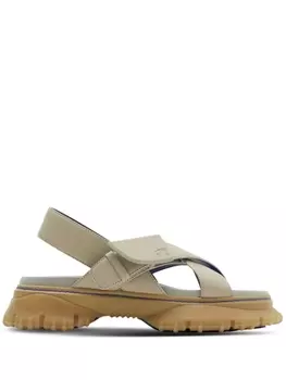 Сандалии с тисненым логотипом Burberry, бежевый