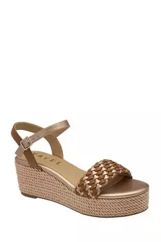 Сандалии с тканевым верхом на плоской платформе Ravel, коричневый