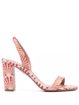 Сандалии с узором 90 мм Aquazzura, красный
