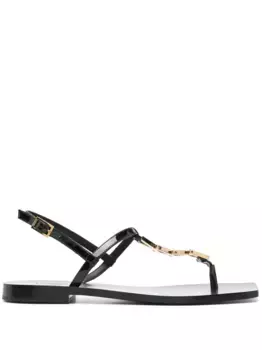 Сандалии с V-образным ремешком VERSACE, черный
