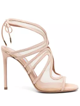 Сандалии с вырезами 110 мм Aquazzura, нейтральный