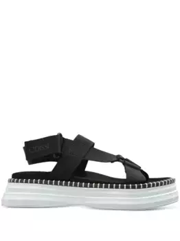 Сандалии с вышитым логотипом Odiss, черный