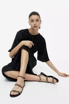 Сандалии с заклепками H&M, черный