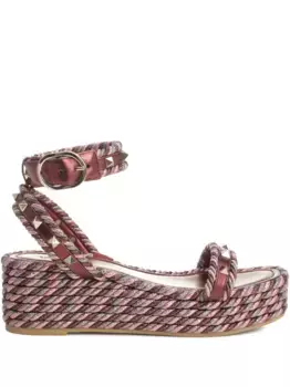 Сандалии с заклепками VALENTINO GARAVANI, коричневый