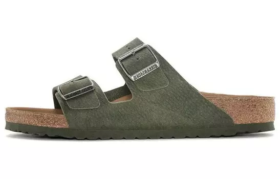 Сандалии с застежкой-пряжкой сбоку Birkenstock, оливково-зеленый