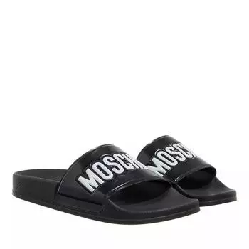 Сандалии sabotd pvc nero logo Moschino, черный