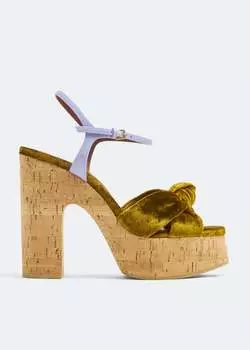 Сандалии SAINT LAURENT Bianca platform sandals, золотой