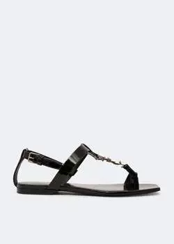 Сандалии SAINT LAURENT Cassandra flat sandals, черный