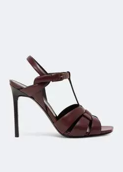 Сандалии SAINT LAURENT Exclusive Tribute leather sandals, бордовый