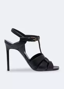 Сандалии SAINT LAURENT Tribute leather sandals, черный