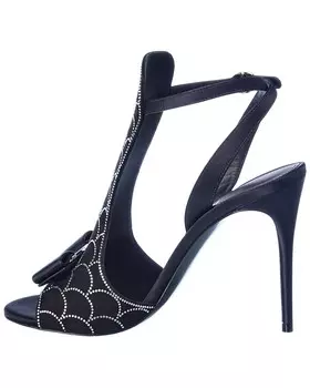 Сандалии Salvatore Ferragamo Lascari из атласа и замши, черный