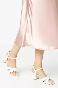 Сандалии Samiya на среднем каблуке с перекрестными ремешками Wallis, белый