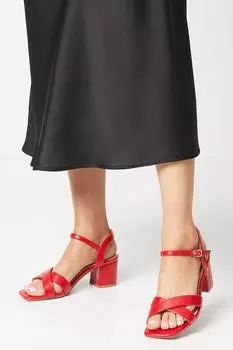 Сандалии Samiya на среднем каблуке с перекрестными ремешками Wallis, красный