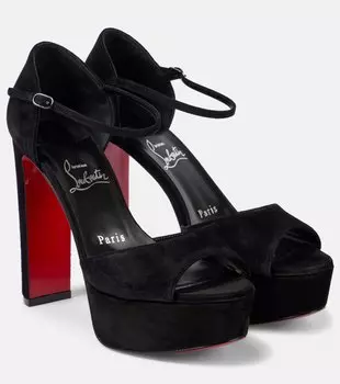 Сандалии Sandaloo 130 из замши Christian Louboutin, черный