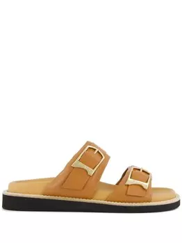 Сандалии Santoni с двумя пряжками, серый