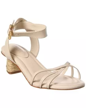 Сандалии Schutz Alexandra из кожи средней высоты, цвет pearl