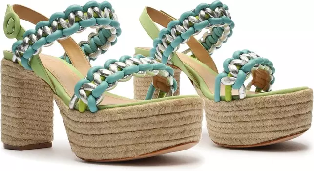 Сандалии Schutz Juliet Platform, цвет Lime Green/River Acqua/Prata (D/B Lime Green)