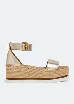 Сандалии SEE BY CHLO Glyn platform espadrille sandals, золотой