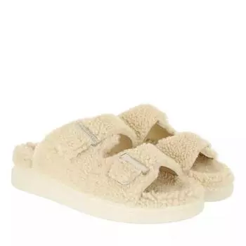 Сандалии shearling two band slide sandals Alexander Mcqueen, бежевый