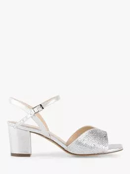 Сандалии широкого кроя на блочном каблуке с блестками Paradox London Nikita, серебряные