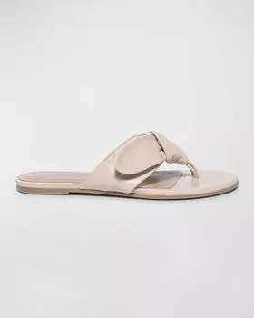 Сандалии-шлепанцы из телячьей кожи с ремешками Bernardo, цвет Blush Glove Leather