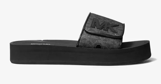Сандалии шлепки на платформе Michael Michael Kors Logo, черный
