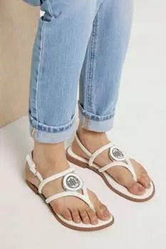 Сандалии-Шлёпанцы с закругленными ремешками River Island, белый
