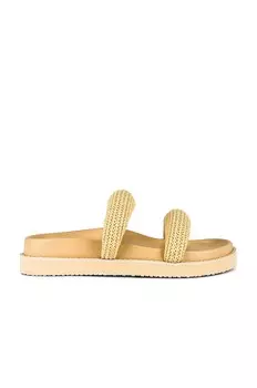 Сандалии SIMKHAI Lupita Puffy Strap Raffia Platform, цвет Natural