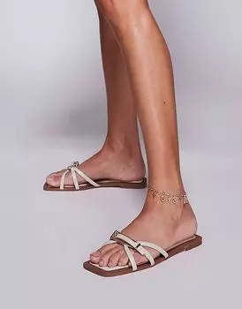 Сандалии Simmi London Cydney с ремешком и пряжкой кремового цвета