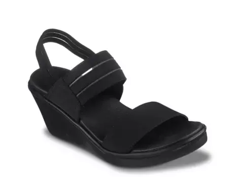 Сандалии Skechers Cali Rumble On Night Flirt на танкетке, черные