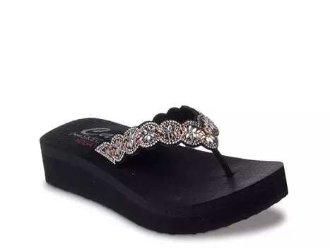 Сандалии Skechers Cali Vinyasa Happy Spring на танкетке, черный