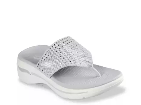 Сандалии Skechers GO WALK Arch Fit Glam на танкетке, черные