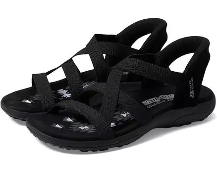 Сандалии SKECHERS Reggae Slim - Stretch Flex Hands Free Slip-Ins, цвет Black/Black