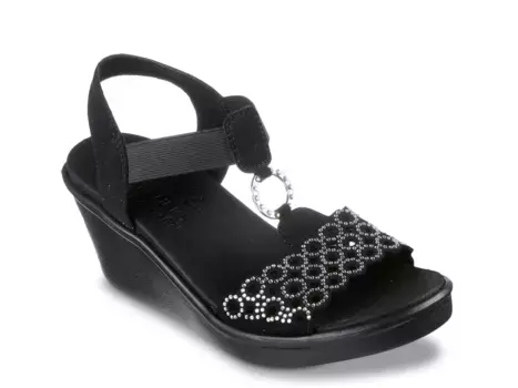 Сандалии Skechers Rumble On Queen B2 на танкетке, черные