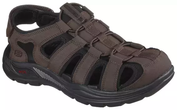 Сандалии Skechers "VERLANDER", летняя обувь, обувь на липучке, сандалии для отдыха, с липучкой на пятке, коричневый