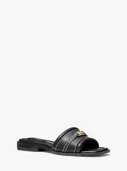 Сандалии-Слайдеры из кожи Mandy Michael Kors, черный