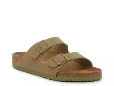 Сандалии-слайды Birkenstock Arizona Canvas — мужские, выцветший хаки-зеленый
