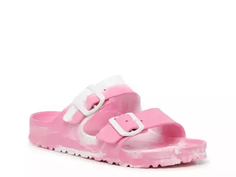 Сандалии-слайды Birkenstock Arizona Essentials — женские, розово-белый узор «тай-дай»
