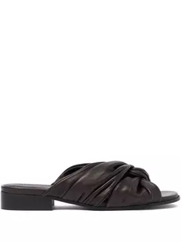 Сандалии-слайды с узелковыми деталями Scarosso, коричневый