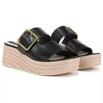 Сандалии-слайды Taziana espadrille от Franco Sarto, black snake print faux leather