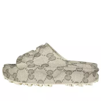 Сандалии slide sandal with interlocking g 'beige' Gucci, бежевый