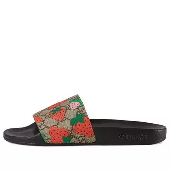 Сандалии slide 'strawberry' Gucci, черный