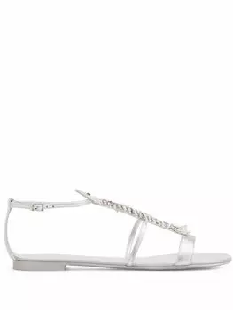 Сандалии Slim с кристаллами Giuseppe Zanotti, серый