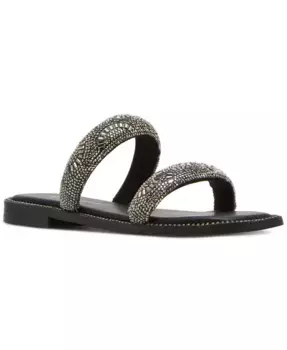 Сандалии-слипоны с двумя ремешками и частичной отделкой стразами Madden Girl, черный