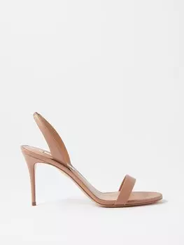 Сандалии so nude 85 из кожи металлик Aquazzura, бежевый