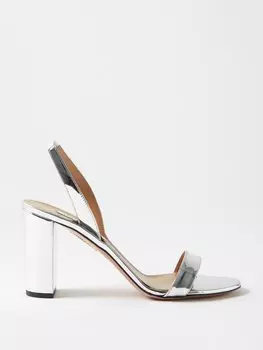 Сандалии so nude 85 из кожи металлик Aquazzura, серебряный