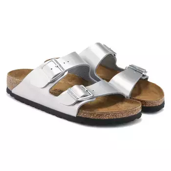 Сандалии со стелькой Arizona Birkenstock, серебряный
