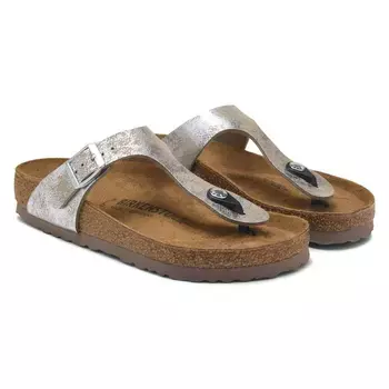 Сандалии со стелькой Gizeh Birkenstock, серебряный